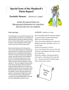 Special Issue of the Shepherd's Flock Report!