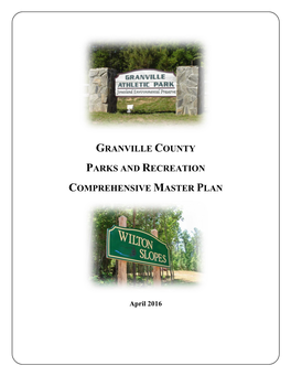 Granville County Parks and Recreation Comprehensive