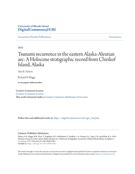 A Holocene Stratigraphic Record from Chirikof Island, Alaska Alan R