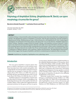 Palynology of Amphidiumschimp.(Amphidiaceae
