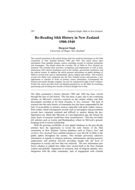 Rereading Sikh History in New Zealand 1900-1914