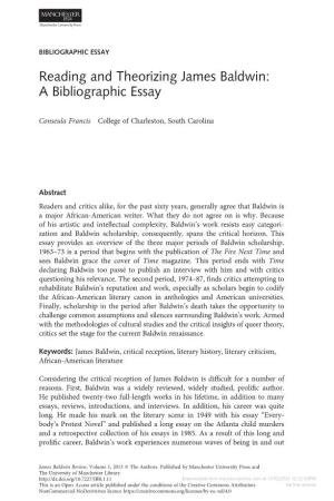 Reading and Theorizing James Baldwin: a Bibliographic Essay