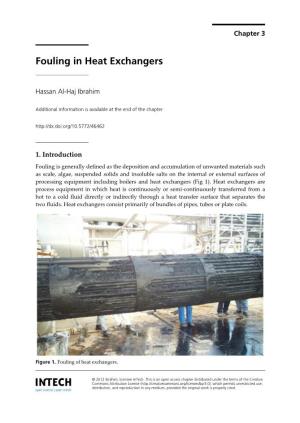 Fouling in Heat Exchangers