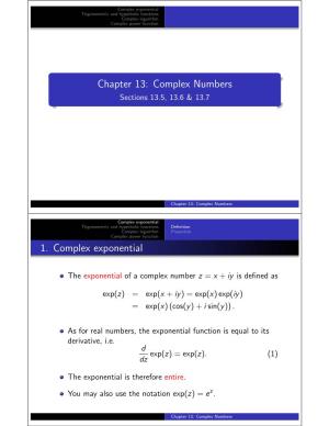 Complex Numbers Sections 13.5, 13.6 & 13.7