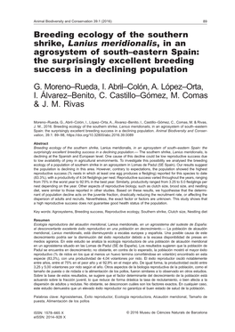 Breeding Ecology of the Southern