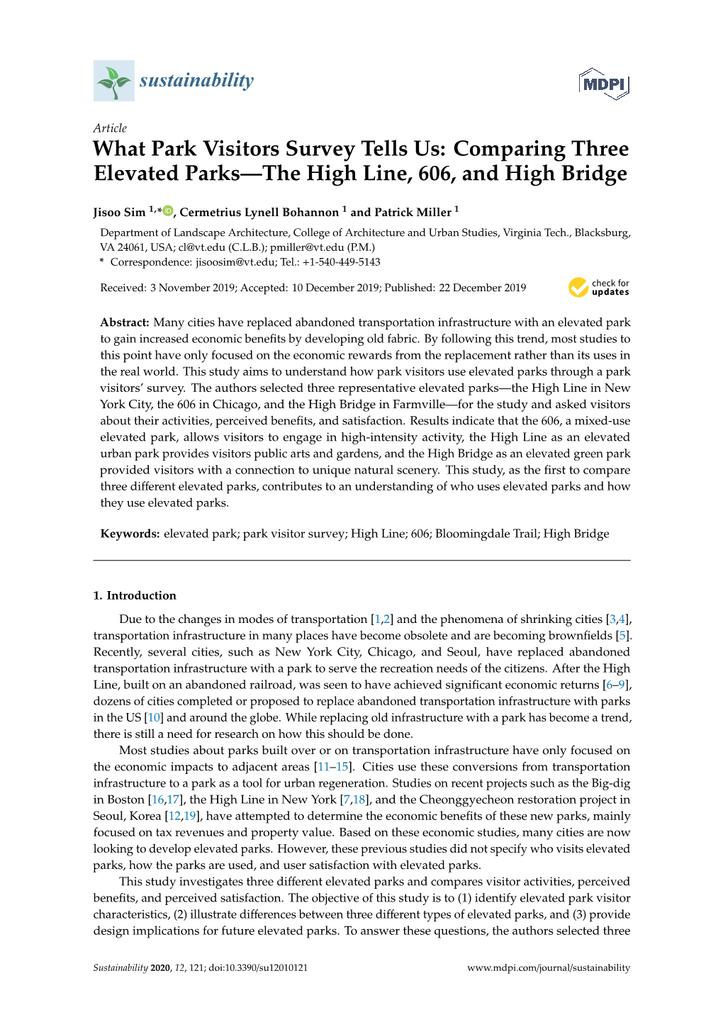 Comparing Three Elevated Parks—The High Line, 606, and High Bridge