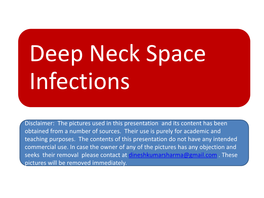 Deep Neck Space Infectionsdeep Neck Space Infections