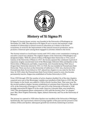 History of Xi Sigma Pi