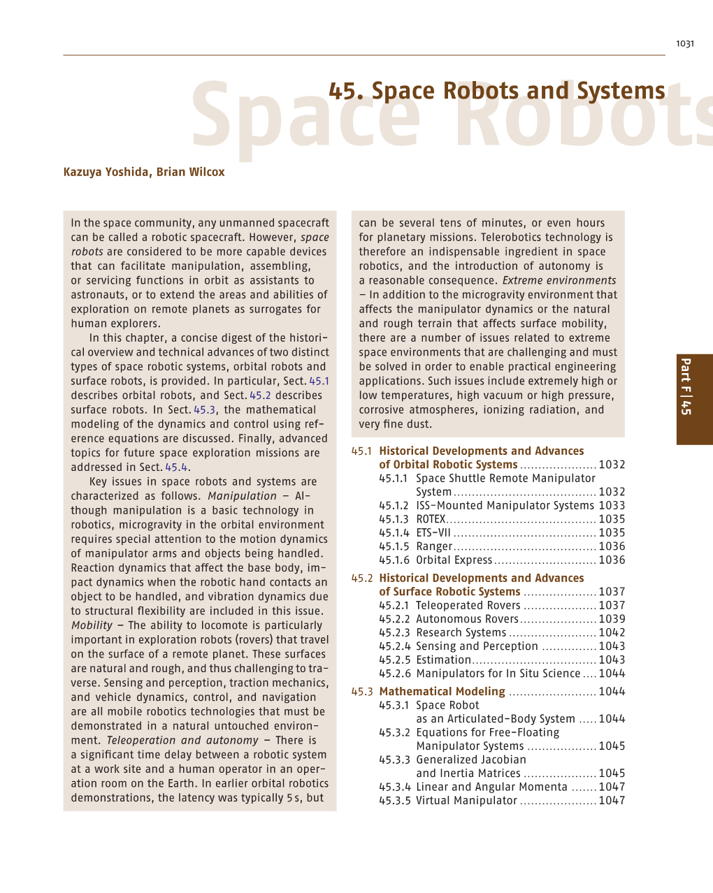 45. Space Robots and Systems