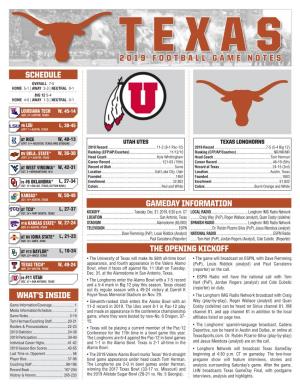 2019 Football Game Notes Gameday Information The