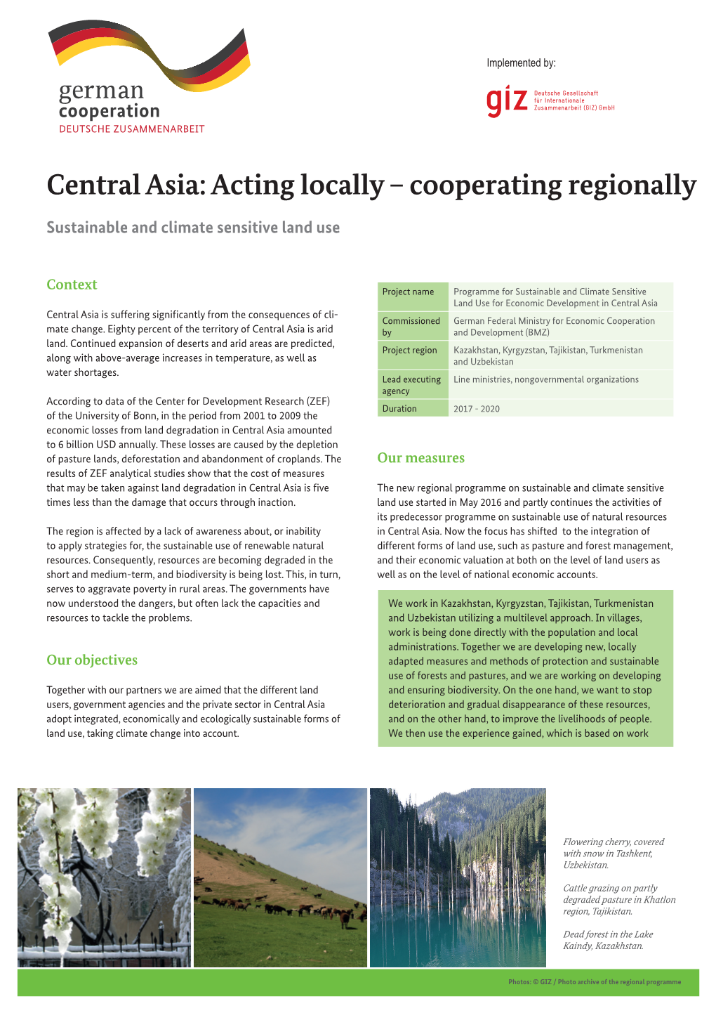Central Asia: Acting Locally – Cooperating Regionally