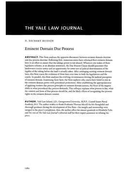 Eminent Domain Due Process