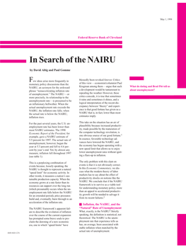 In Search of the NAIRU