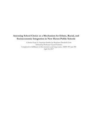 Assessing School Choice As a Mechanism for Ethnic, Racial, And