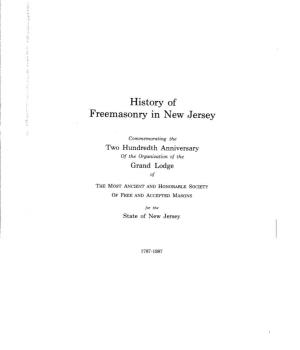 History of Freemasonry in New Jersey