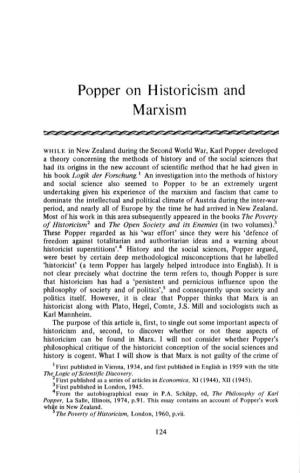 Popper on Historicism and Marxism