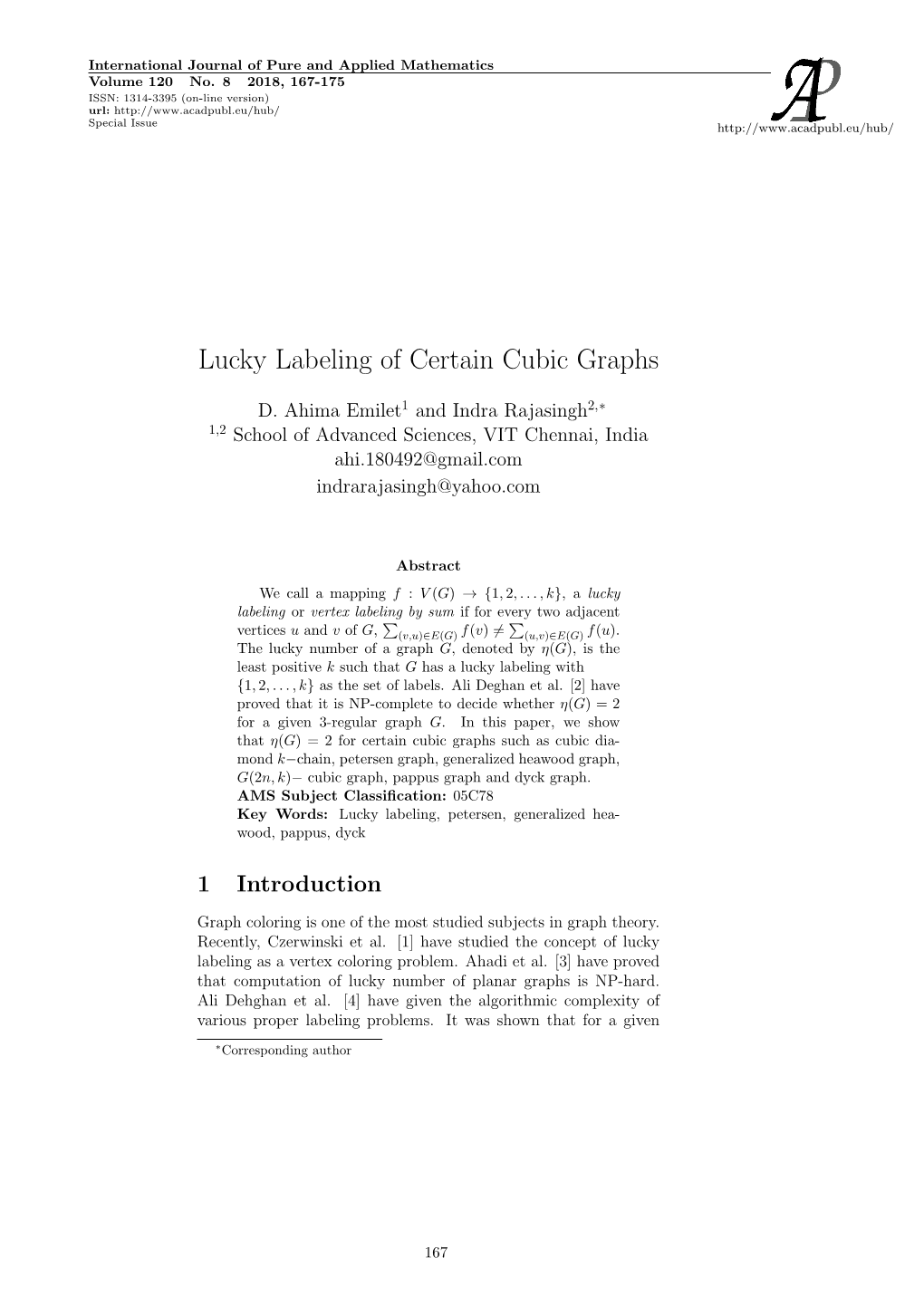 Lucky Labeling of Certain Cubic Graphs