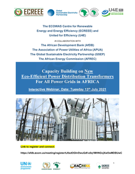 Capacity Building on New Eco-Efficient Power Distribution Transformers for All Power Grids in AFRICA