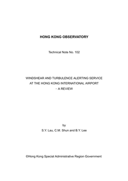 3. Conduct of Performance Review of the Windshear and 3 Turbulence Alerting Service