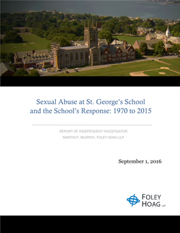 Sexual Abuse at St. George's School and the School's Response: 1970 to 2015