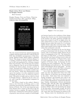 Book Review: Never Use Futura, by Douglas Thomas Boris Veytsman Douglas Thomas, Never Use Futura