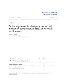 An Investigation of the Effects of Increased Tidal Inundation, Competition, and Facilitation on Salt Marsh Systems Jennifer A