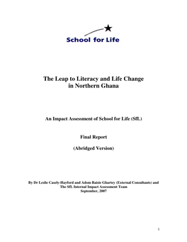 The Leap to Literacy and Life Change in Northern Ghana