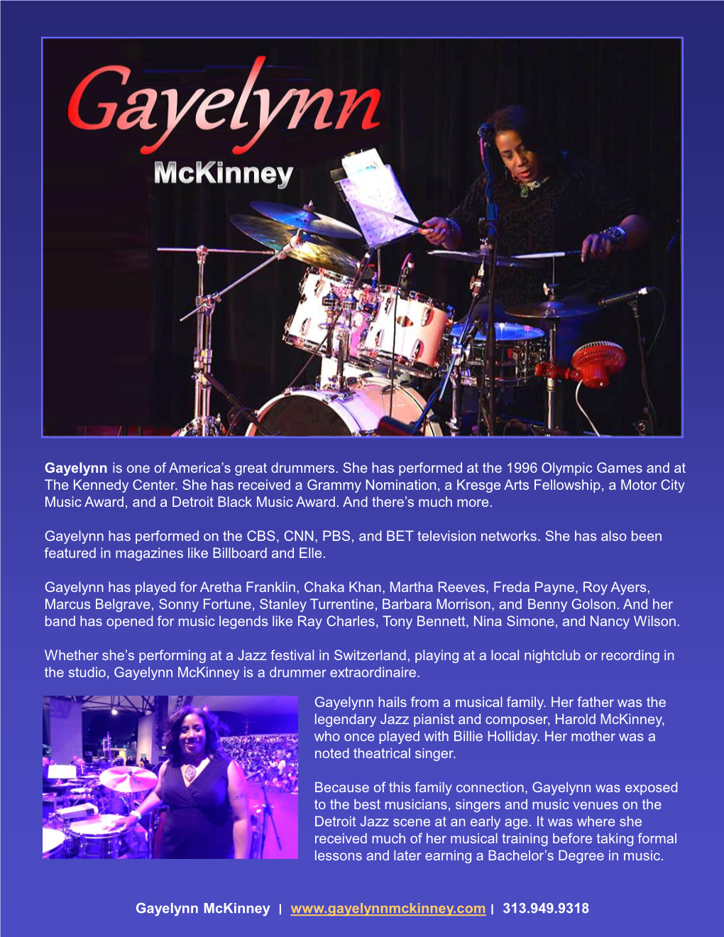 Gayelynn Is One of America's Great Drummers. She Has Performed At