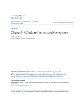 Chapter 3: a Study in Contrasts and Connections Bobbi Sutherland University of Dayton, Bsutherland1@Udayton.Edu