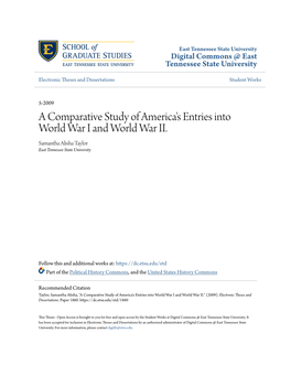 A Comparative Study of America's Entries Into World War I and World War II