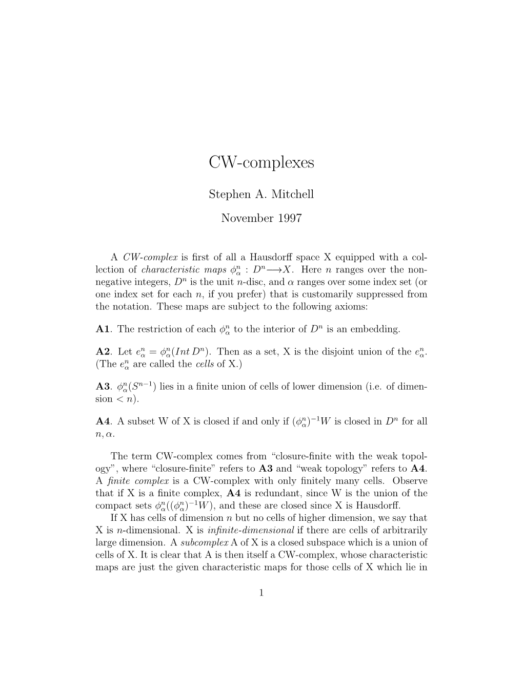 CW-Complexes