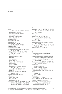 515 a Access Control List , 184–187, 200, 289, 294, 404 Control Matrix