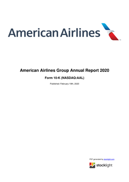 American Airlines Group Annual Report 2020