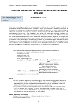 SKIDMORES of RURAL WARWICKSHIRE.Pdf