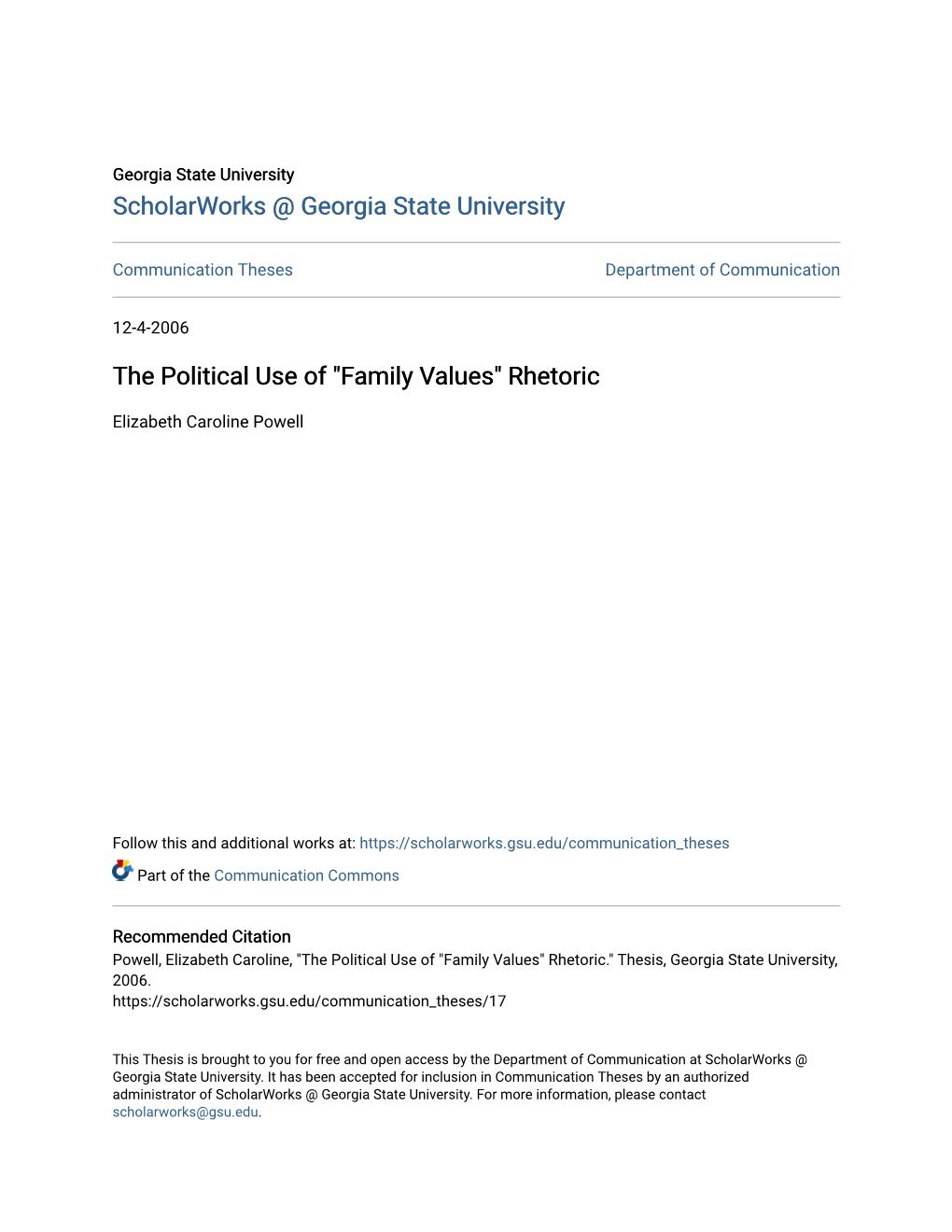 The Political Use of "Family Values" Rhetoric