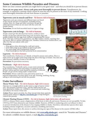 Some Common Wildlife Parasites and Diseases Below Are Some Common Parasites You Might Find in Your Game Meat – and What You Should Do to Prevent Disease