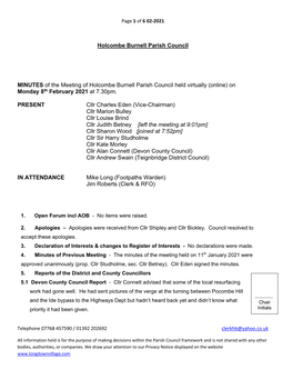 Parish Council MINUTES