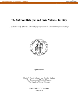 The Sahrawi Refugees and Their National Identity