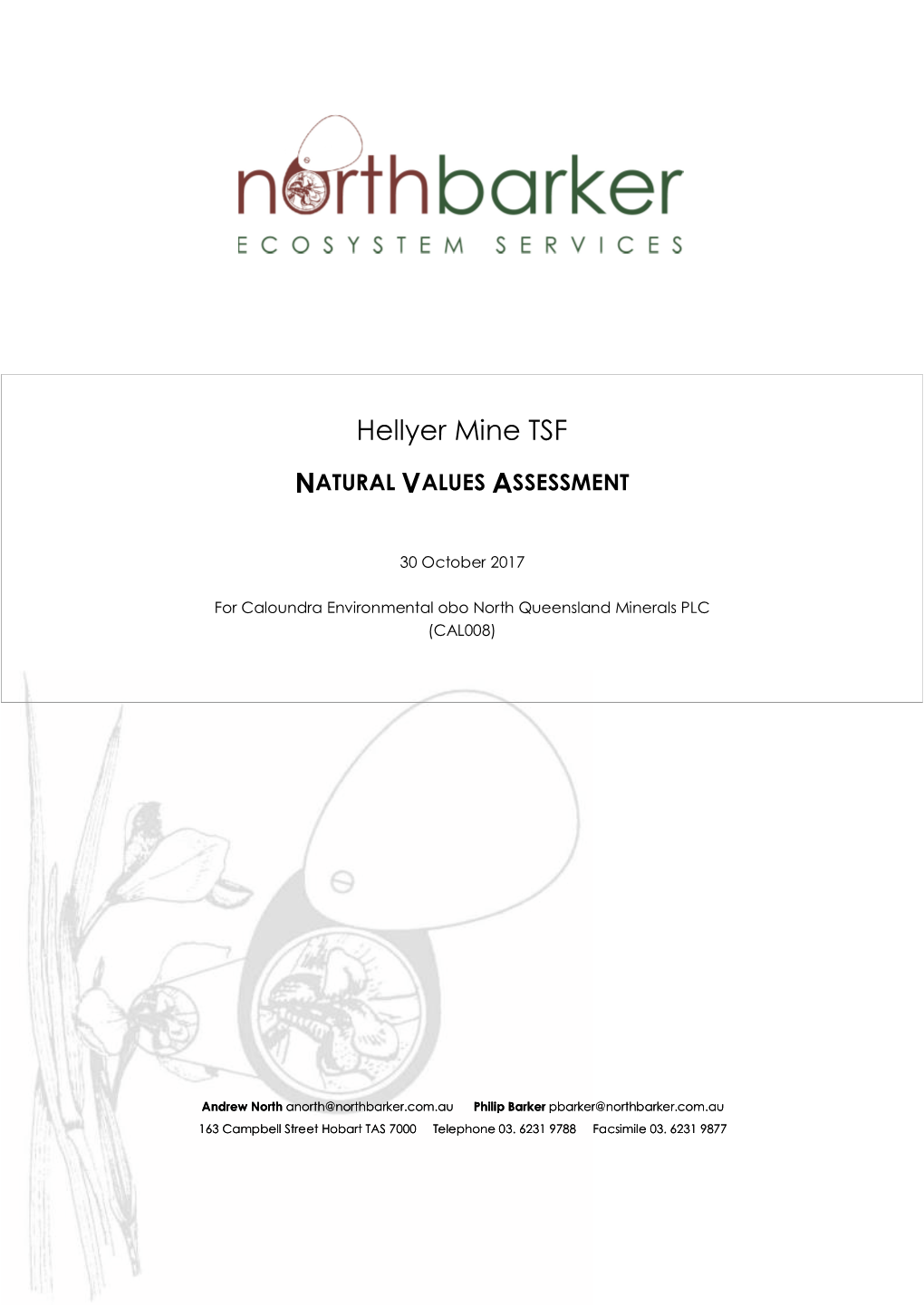 Hellyer Mine TSF NATURAL VALUES ASSESSMENT