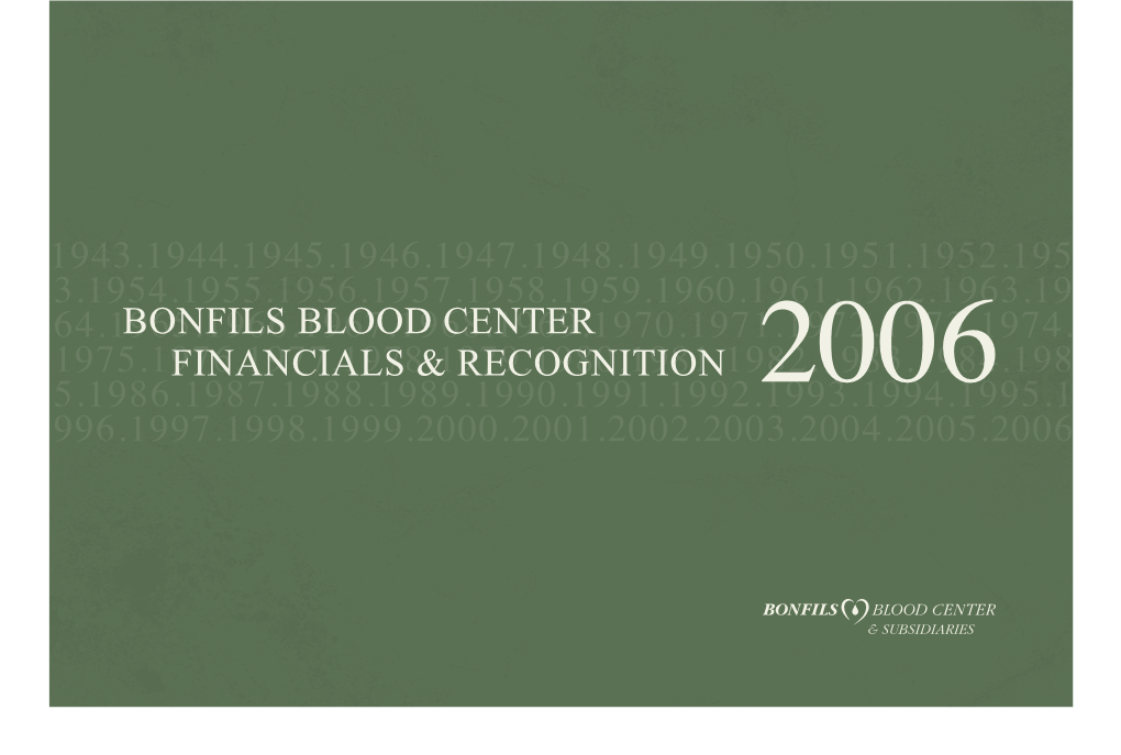 Bonfils Blood Center 2006 Annual Report | View