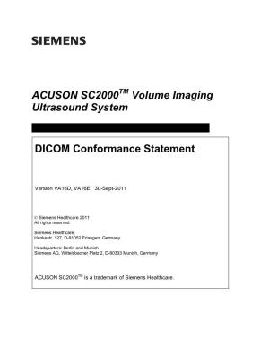 ACUSON SC2000TM Volume Imaging Ultrasound System