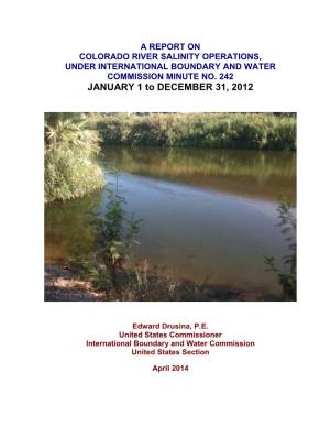 2012 Report on Colorado River Salinity Operations, Under IBWC