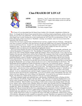 Clan FRASER of LOVAT