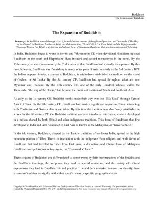 The Expansion of Buddhism