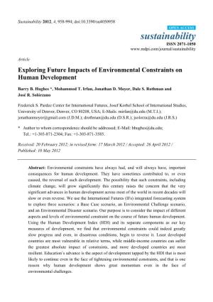 Exploring Future Impacts of Environmental Constraints on Human Development