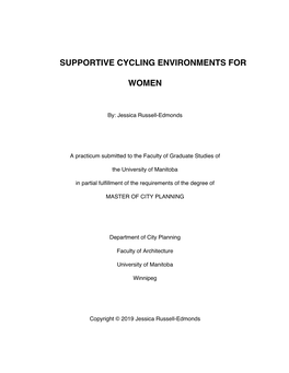 Supportive Cycling Environments for Women