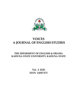Voices a Journal of English Studies