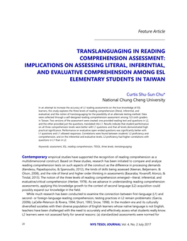 Translanguaging in Reading Comprehension Assessment