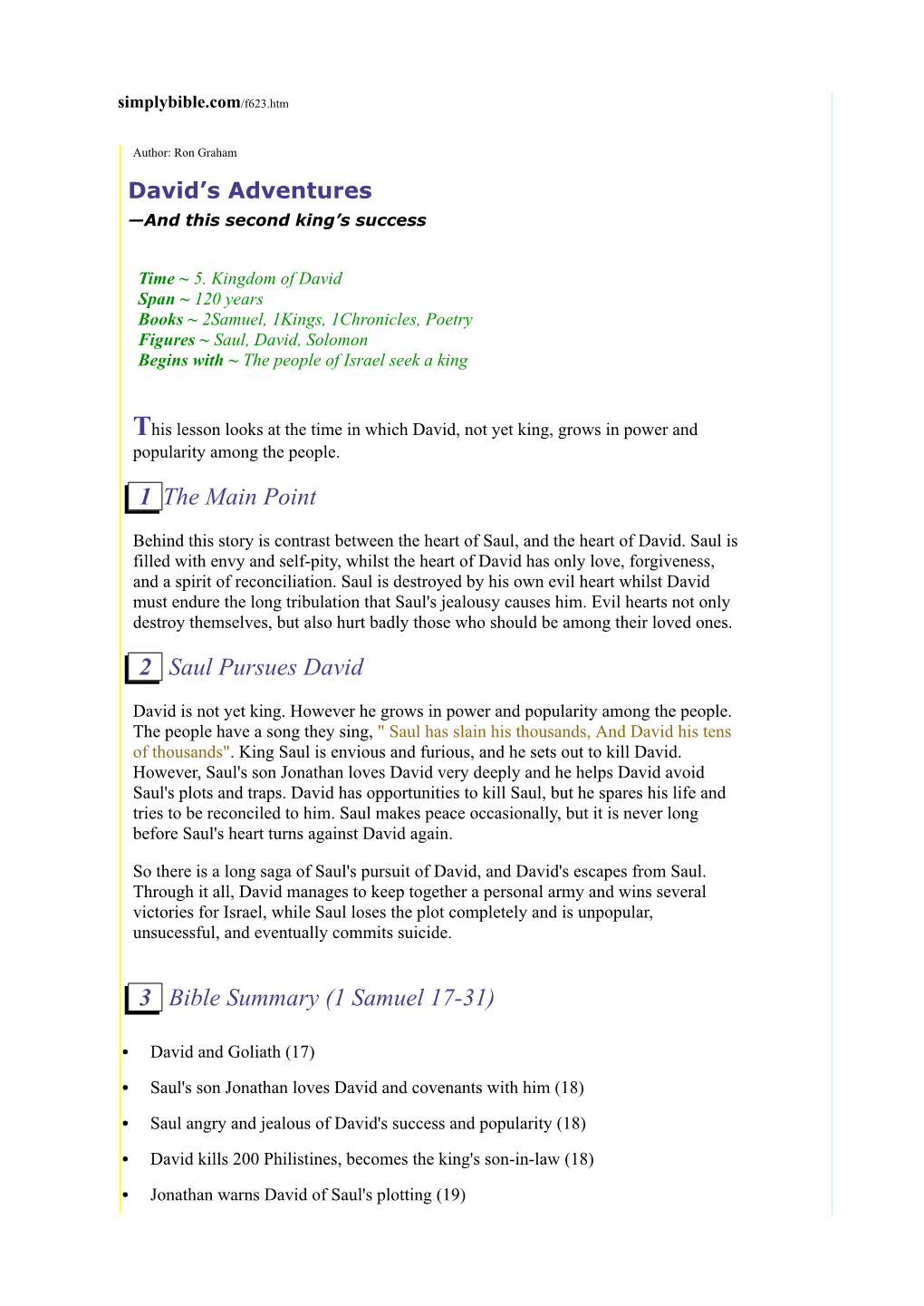 1 the Main Point 2 Saul Pursues David 3 Bible Summary (1 Samuel