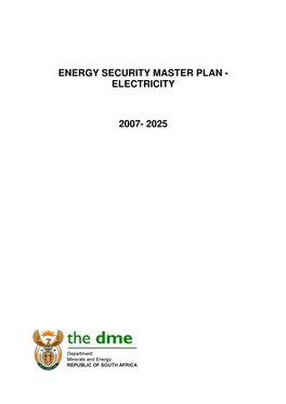 Energy Security Master Plan : Electricity, 2007-2025